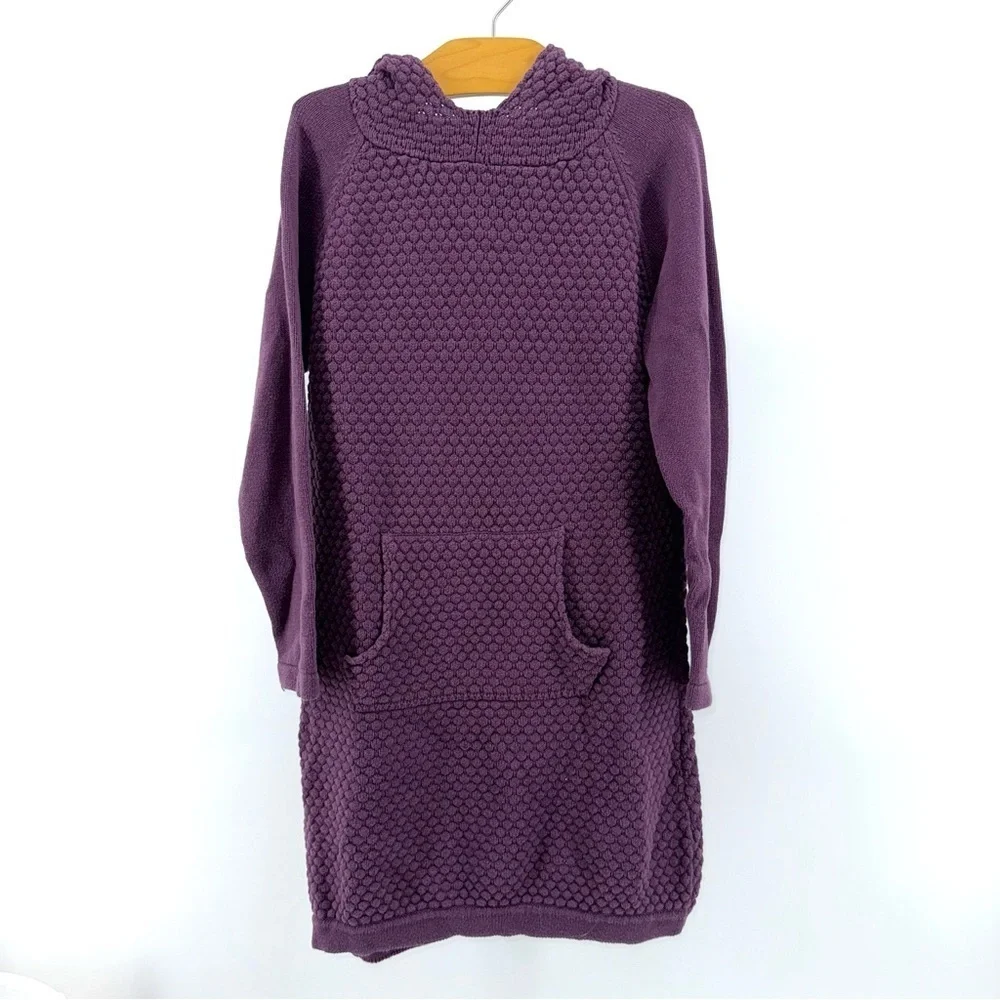 Peek Plum Knit Hoodie Sweater Dress